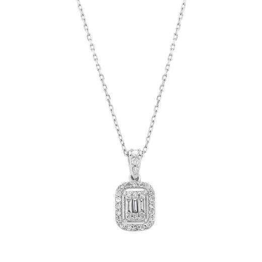 0.18 ct. Diamond Baguette Necklace